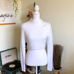 Cropped mock neck sweater
